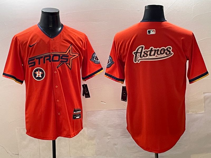 Men Houston Astros Blank Orange Three generations Joint Name 2025 Nike MLB Jersey style 5